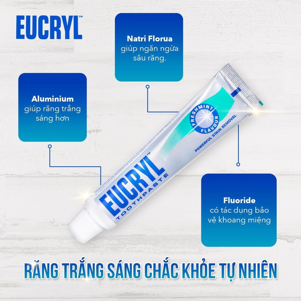 Kem đánh răng, Giảm hôi miệng Eucryl Toothpaste 50ml