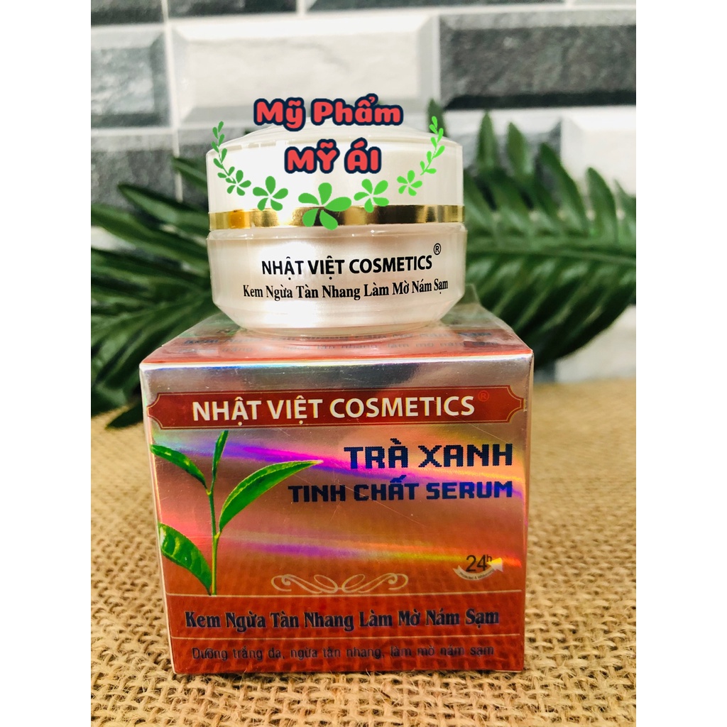 KEM Nhật Việt Trà Xanh 10G, kem mụn, kem trắng da, kem mờ nám tàn nhang Mỹ phẩm Mỹ Ái