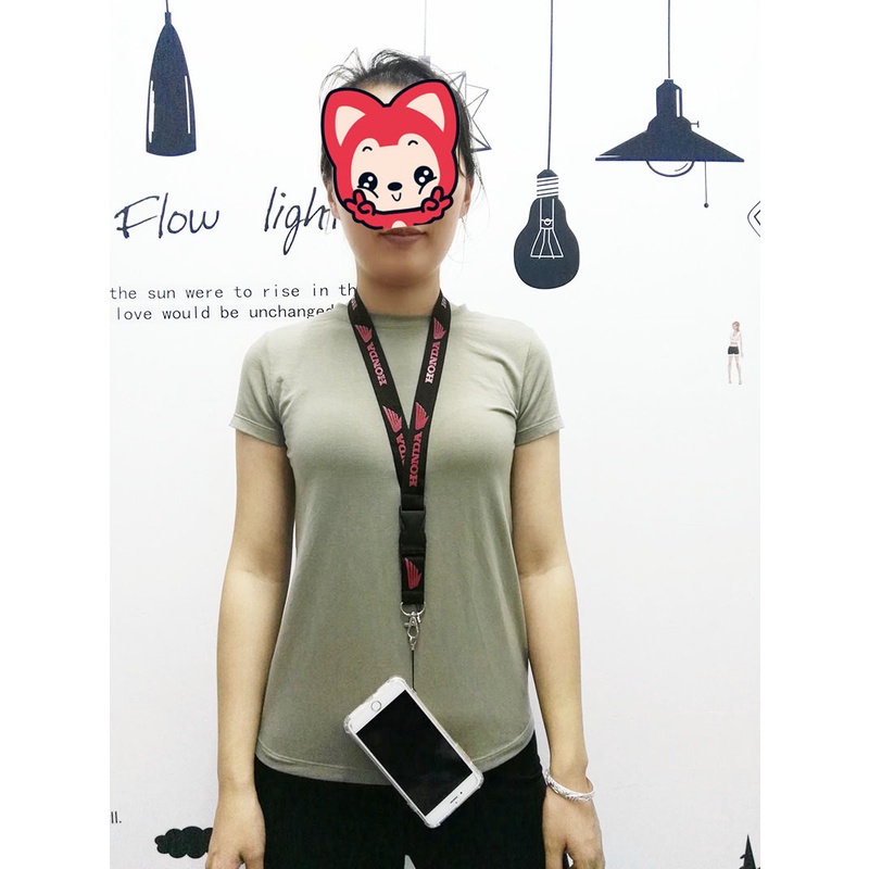 Ốp Điện Thoại Kèm Ngăn Đựng Thẻ Và Dây Đeo Cổ In Logo Xe Hơi Cho Honda