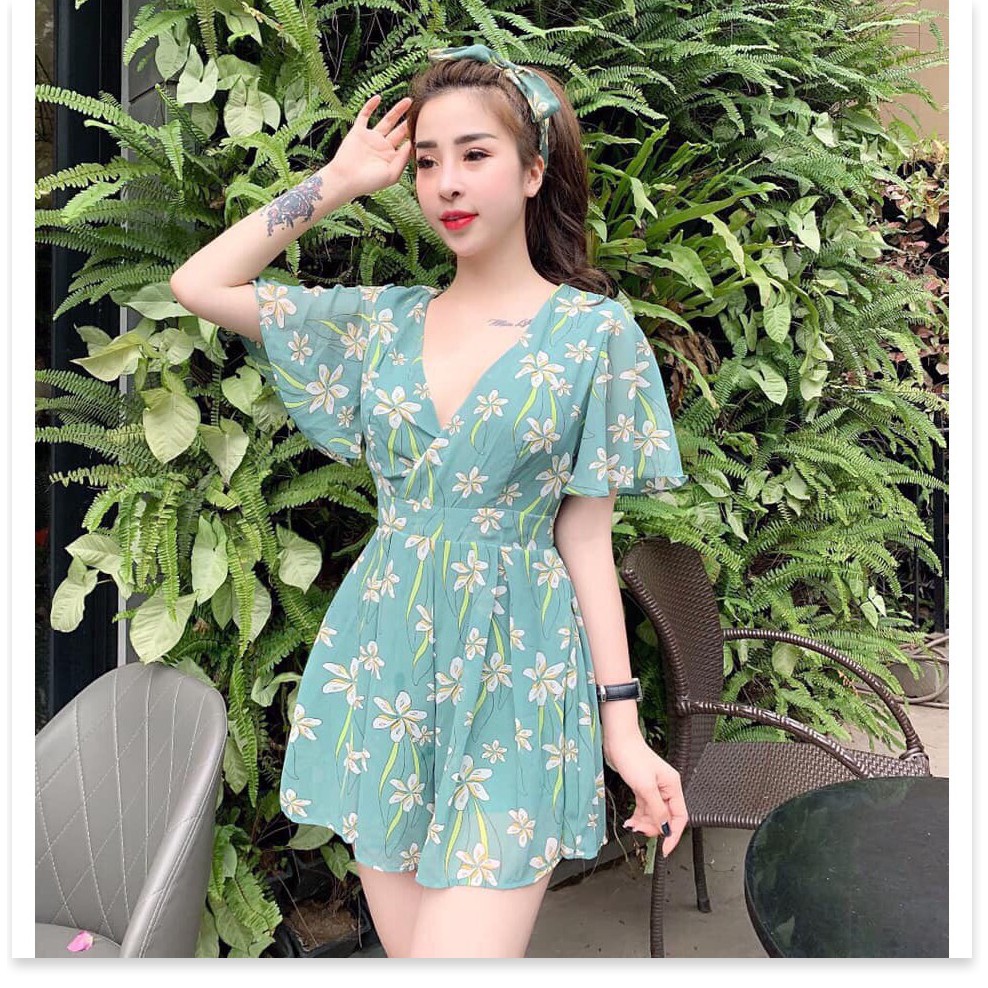 (Top bán chạy) Jumpsuit nữ voan hoa cực xinh hàng thiết kế dành riêng cho bạn gái ngày hè HOT 2020 HQ