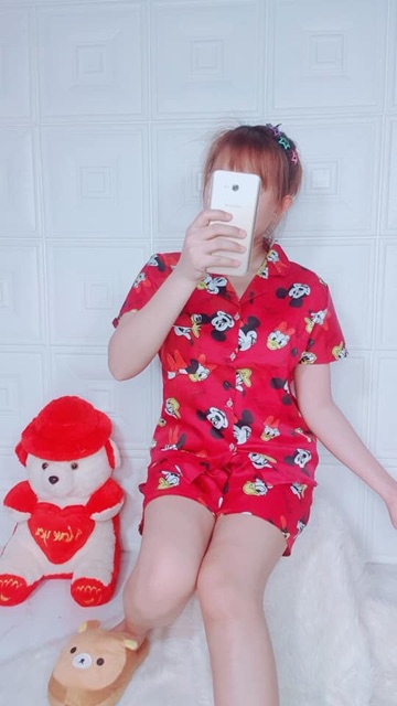 [XÃ KHO] Bộ pijama kate thái ngắn tay quần đùi (ảnh thật) | BigBuy360 - bigbuy360.vn