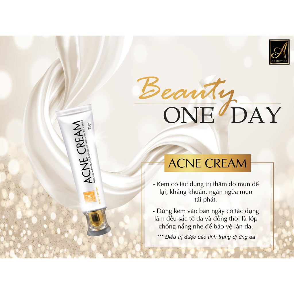 COMBO MỤN BEAUTY ONE DAY ACOSMETIC PHƯƠNG ANH - ACNE GEL _ ACNE CREAM