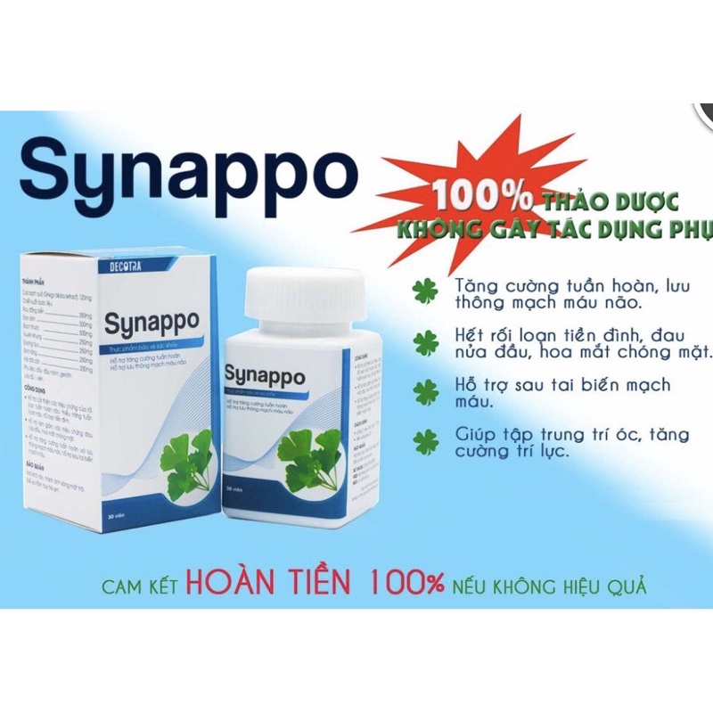 Hoạt huyết tiền đình Synapo_Hết nỗi lo rối loạn tiền đình
