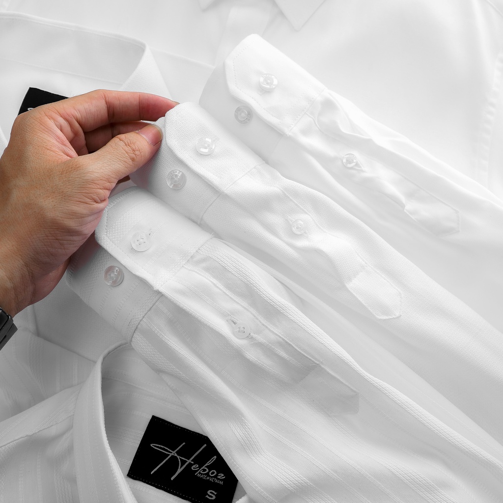 Áo sơ mi nam dài tay HEBOZ 010, chất cotton mềm mịn ít nhăn thoáng mát - 00001144