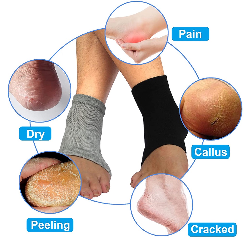 Vớ Gel Lót Gót Chân Không Gây Đau Dưỡng Ẩm Hỗ Trợ Cải Thiện Tình Trạng Nứt Nẻ Gót Chân