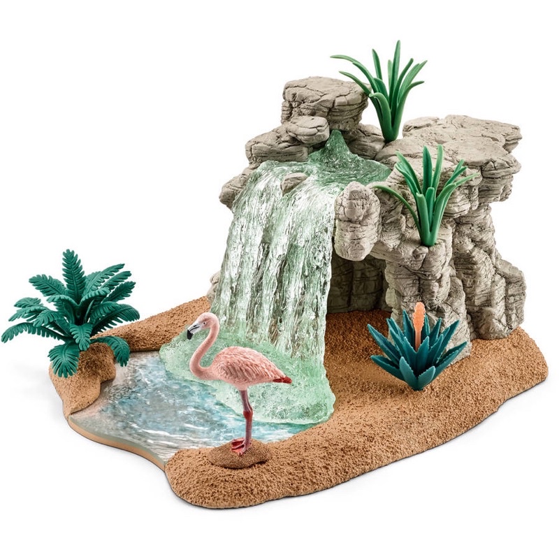 Mô hình động vật , đồ chơi con vật Schleich chính hãng set Thác nước rừng nhiệt đới 42257 - Schleich House