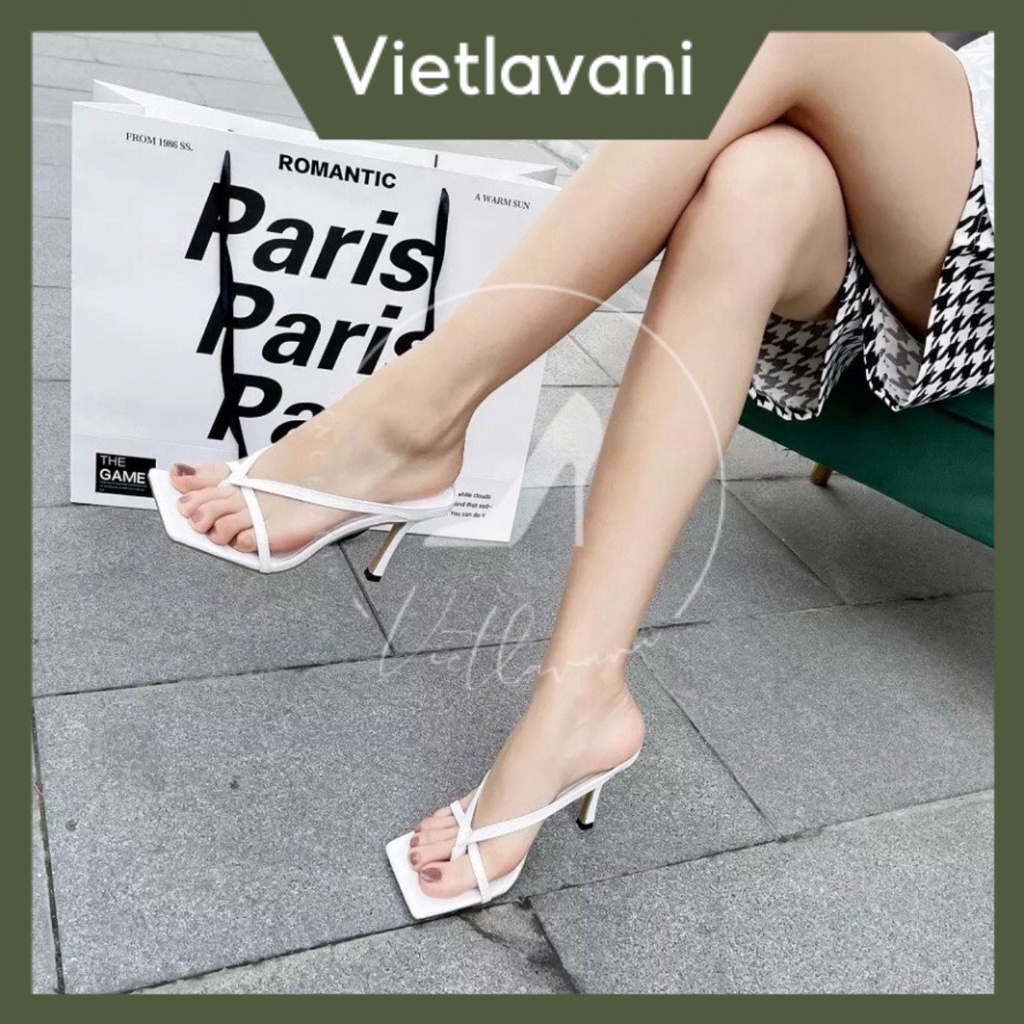 Guốc xỏ ngón trẻ trung mã BBG21 cao 4 VÀ 7P có 2 màu Trắng và Đen