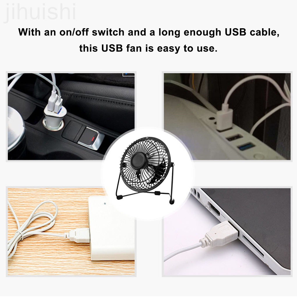 Quạt Làm Mát Mini Để Bàn Bằng Kim Loại 2000rpm Có Cổng Usb Cho Nhà Ở / Văn Phòng