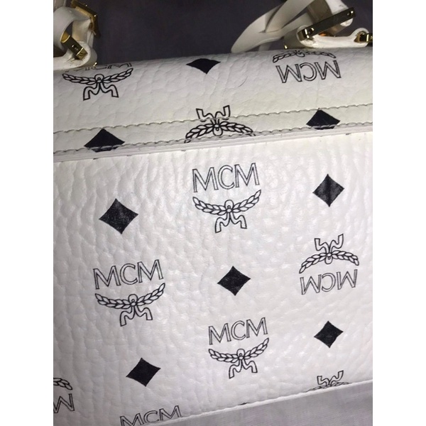 Túi Mcm heritage white authentic