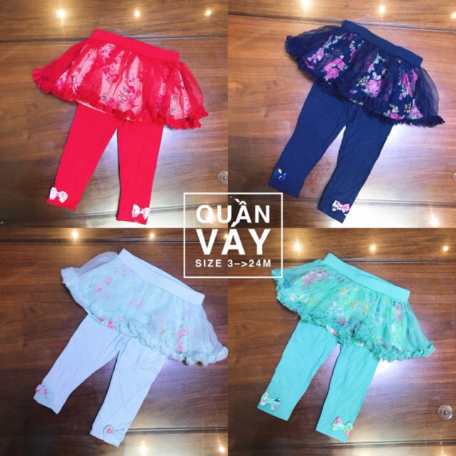 Quần váy bé gái size 3-24M ( có nơ )