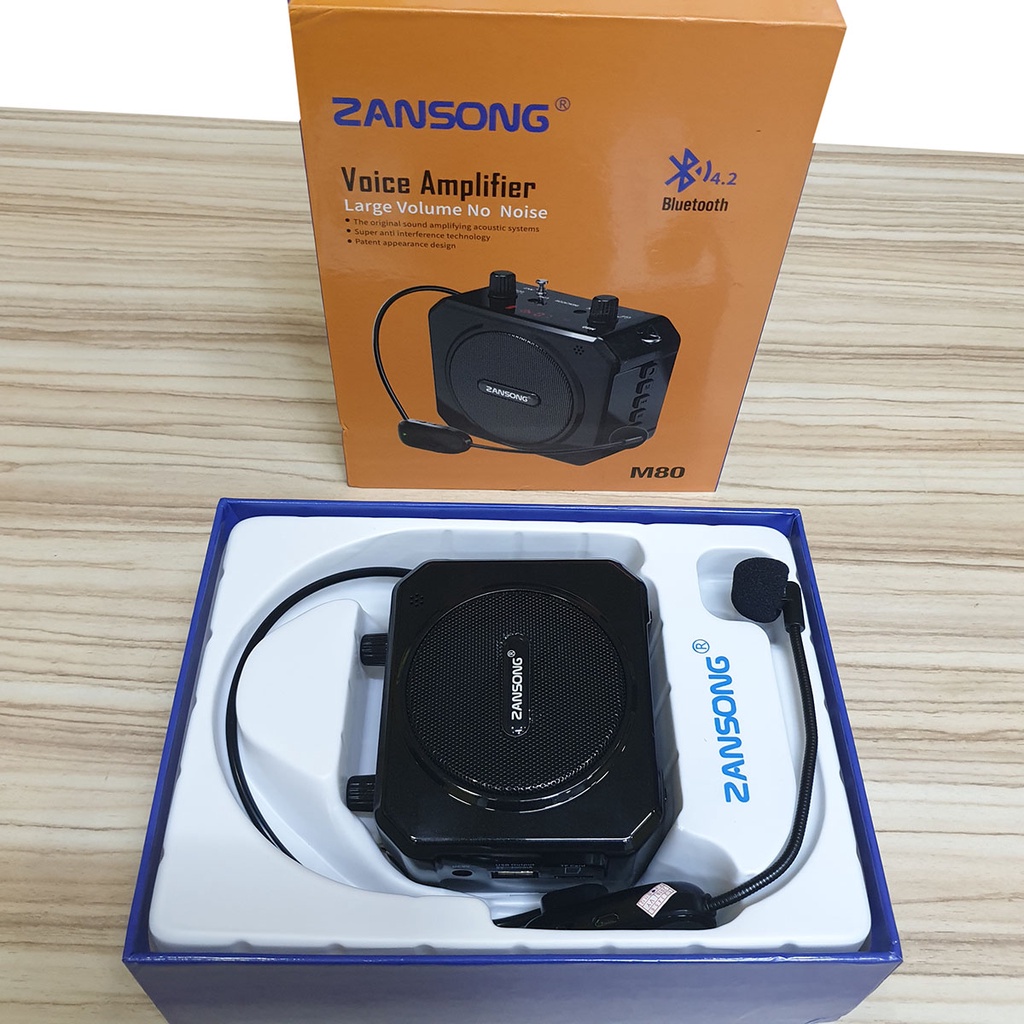 Máy Trợ Giảng Công Suất Lớn Zansong M80 Kèm Mic Không Dây Chống Hú, Âm Thanh Chuẩn - Chính Hãng Guross