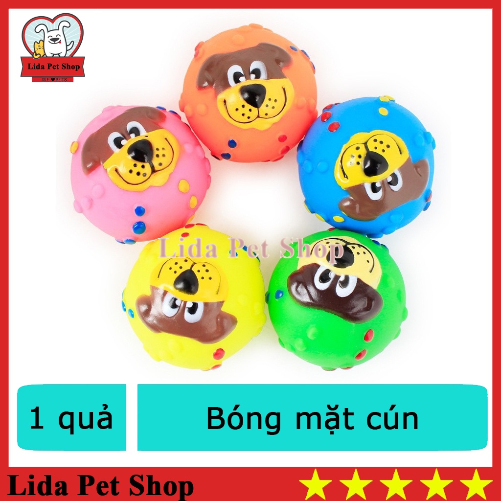 Bóng đồ chơi hình mặt cún cười  - Lida Pet Shop