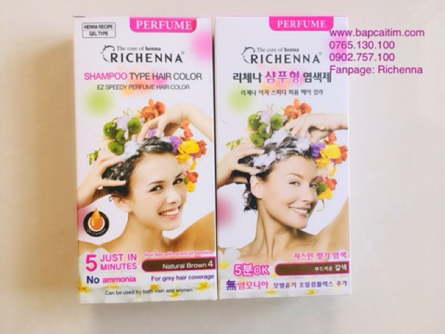 Combo 4 hộp Thuốc nhuộm tóc thảo dược Richenna | BigBuy360 - bigbuy360.vn