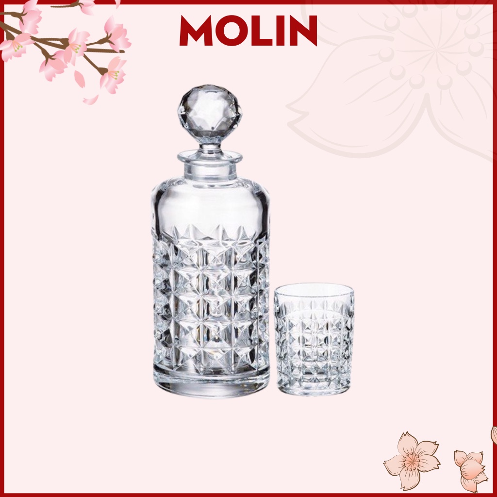Bộ bình rượu kim cương Bohemia Diamond gồm 1 bình đựng rượu dung tích 700ml và 6 cốc 230ml