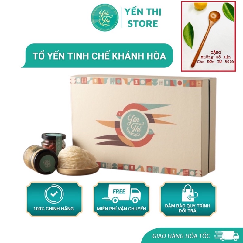 Yến Thị - Yến Sào Khánh Hoà - Tổ Thô Hộp 50Gr-100Gr Tặng Đồ Chưng Kèm