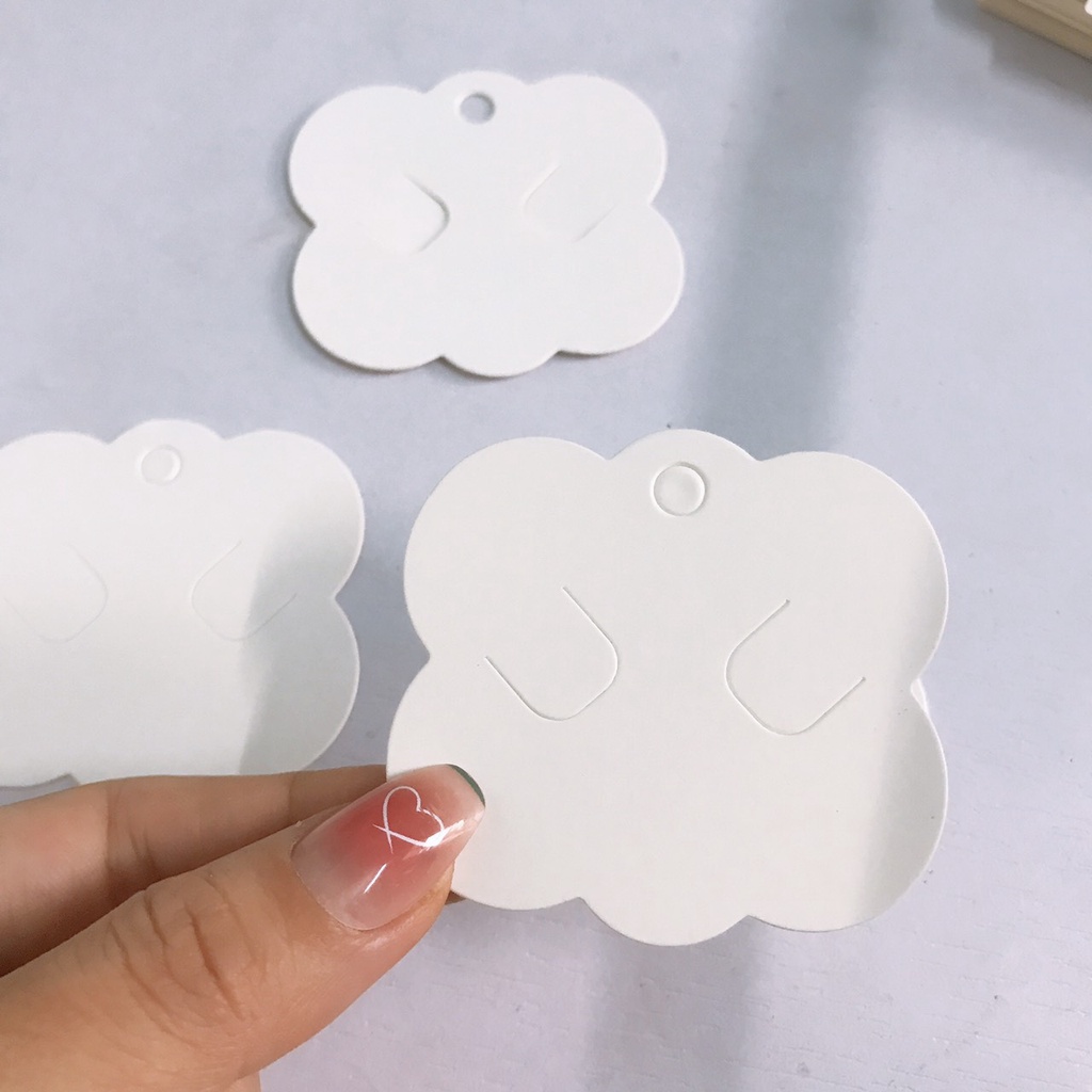 100  bìa cài kẹp tóc, cài áo,  Tem giấy cứng kẹp tóc nhiều mẫu size 6x6cm