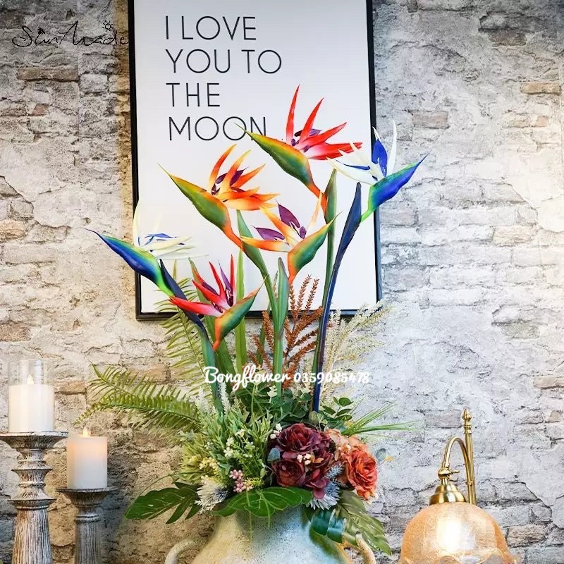 🥰 Cành hoa thiên điểu giả dài 80cm decor siêu xinh