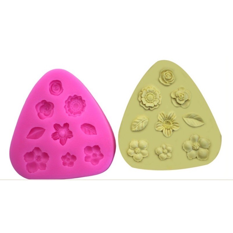 khuôn silicon hoa lá tam giác mã HL9
