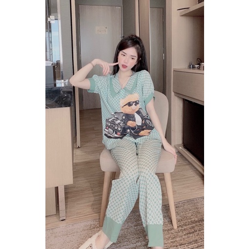 Set bộ tay ngắn, lụa mango loại 1, size cho nàng từ 45kg-58kg