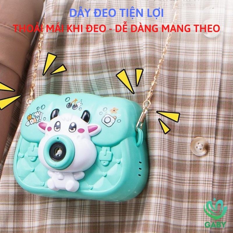 Máy thổi bong bong bóng hình túi xách động vật dễ thương tặng kèm 3 pin AA GABY Máy ảnh bắn bong bóng tự động phát nhạc