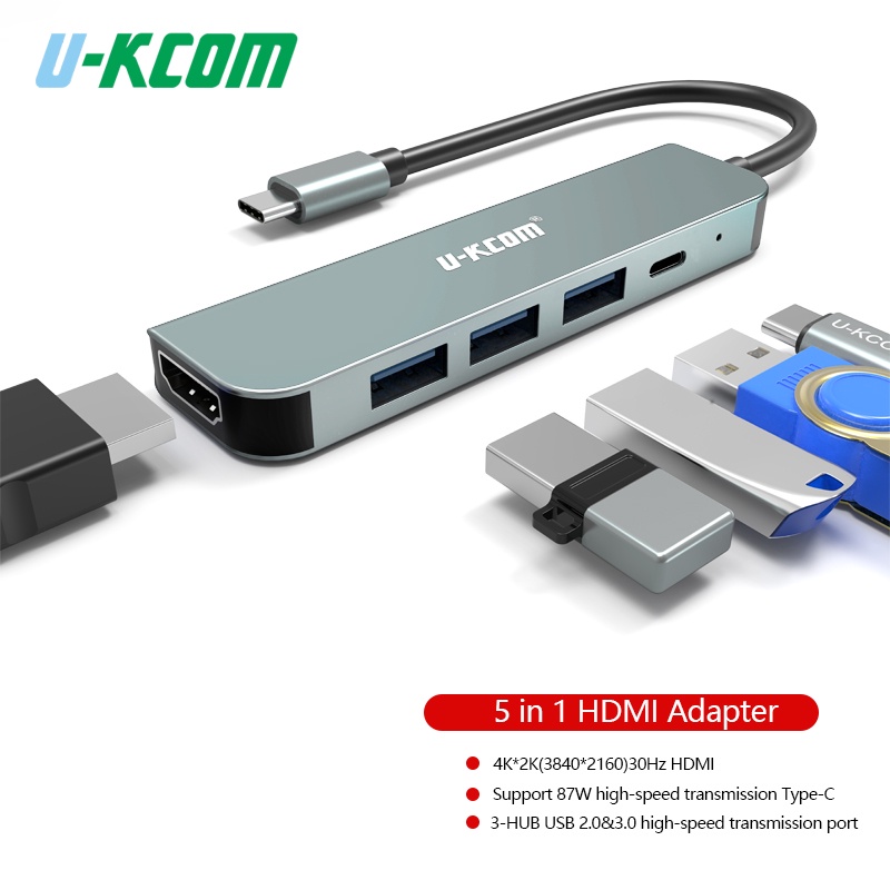 Bộ Chuyển Đổi Nguồn Type-C Với Ethernet 4K HDMI VGA Lan PD Chất Lượng Cao