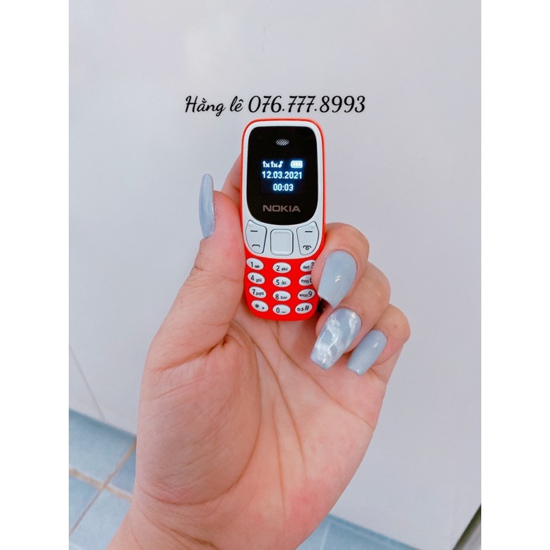 Điện thoai mini 2 sim siêu cute bán sỉ 7 màu: đỏ, vàng, cam, đen, xanh, hồng , xám