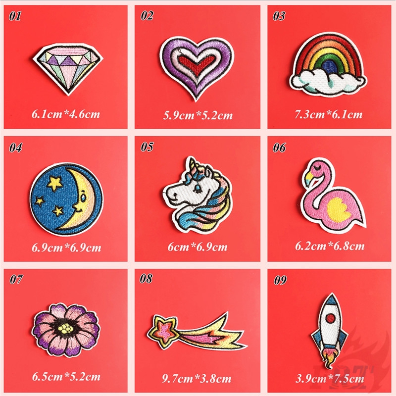 Hình Dán Ủi Thêu Hình Kỳ Lân Và Cầu Vồng