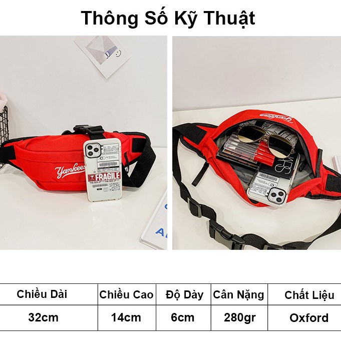 Túi bao tử nam nữ ZADA phong cách đeo hông vải canvas thời trang hàn quốc trẻ trung [Z1602] | BigBuy360 - bigbuy360.vn