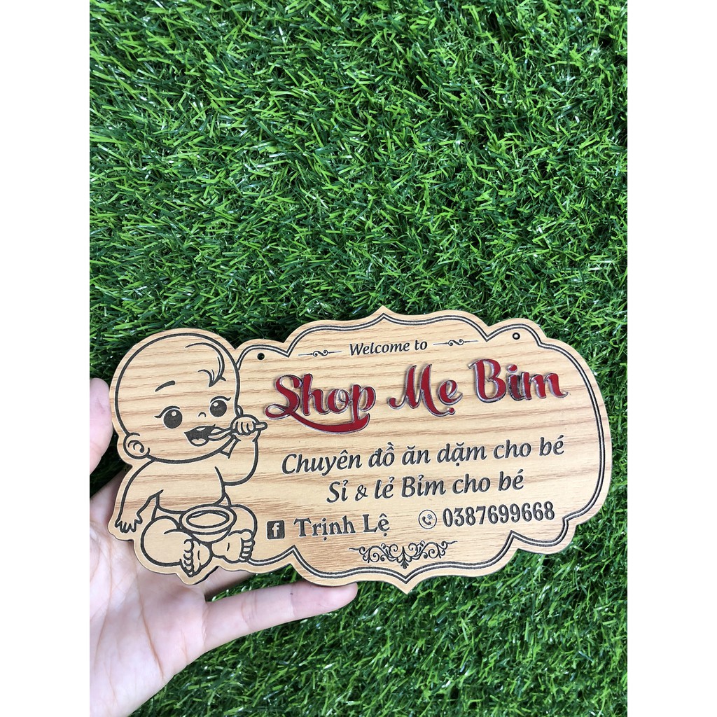 [BIỂN HIỆU TRANG TRÍ CỬA HÀNG] - Thiết kế khắc thông tin shop xịn xò