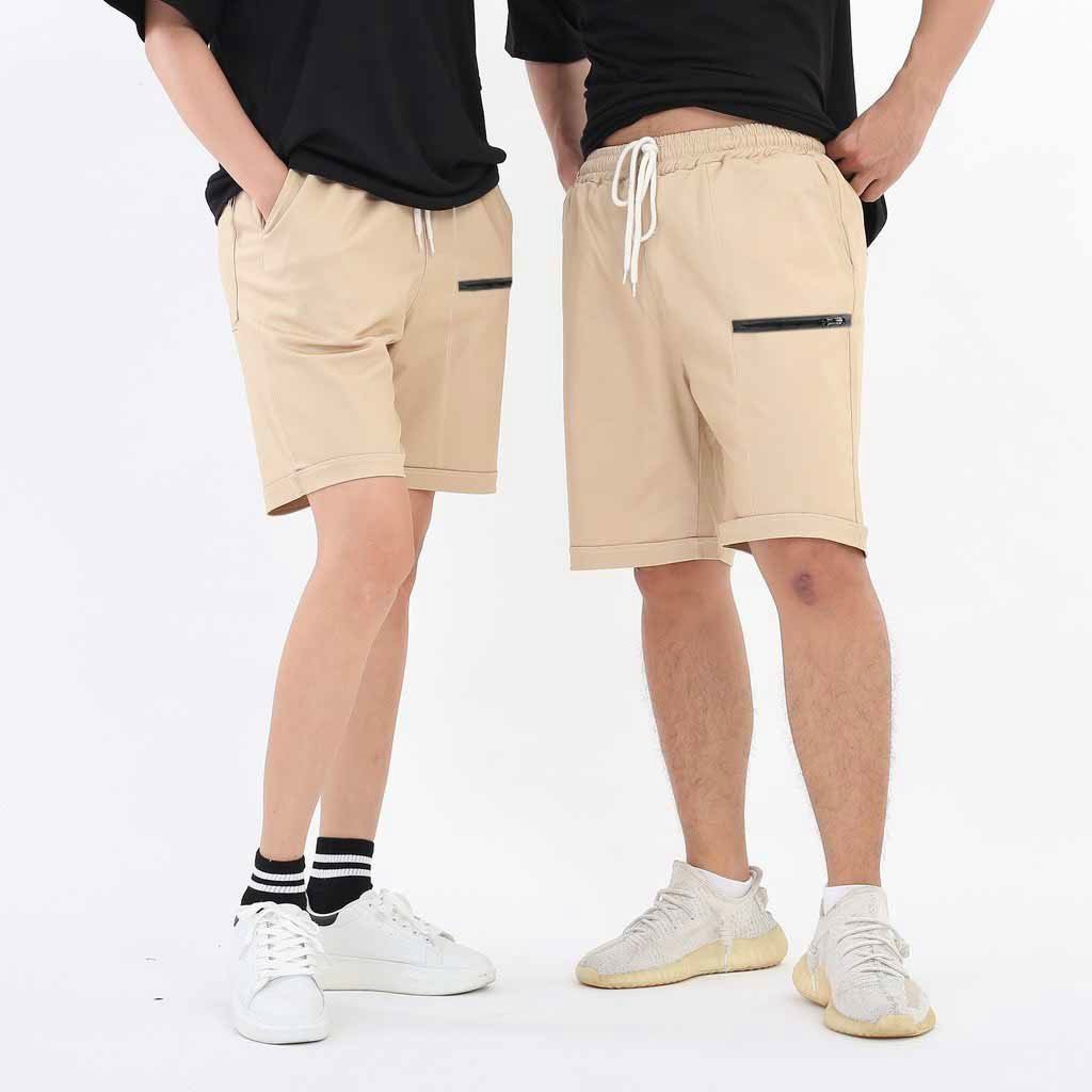 Quần short nam nữ unisex vải poly co giãn chất dày dặn giống hình, bao đẹp (phoikhoa)
