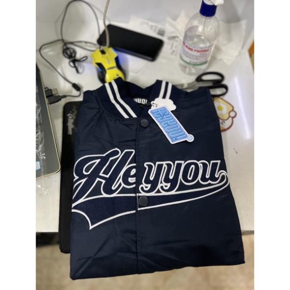 Áo khoác bomber varsity jacket hàng Heyyou chính hãng unisex nam nữ hoàn xu xtra