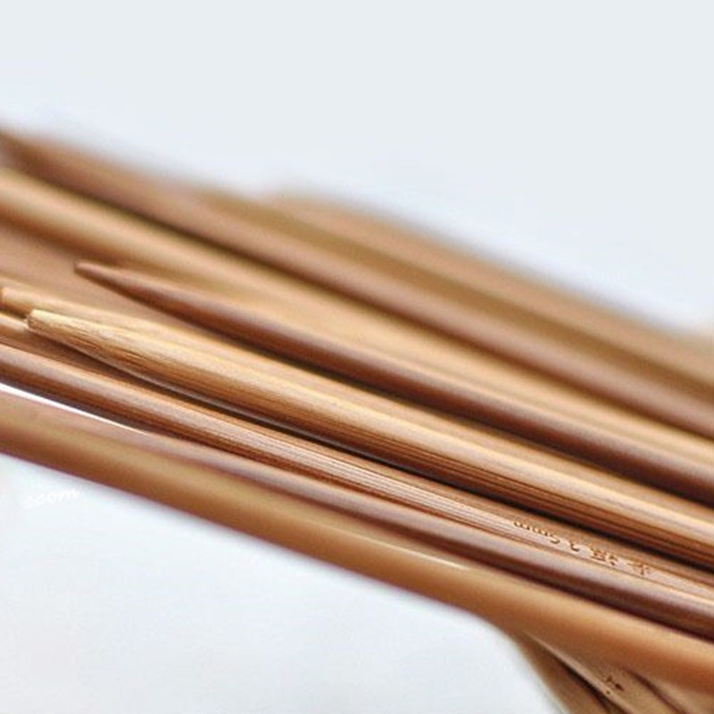 Bộ 4 cây đan len thẳng bằng tre cacbon hóa dùng đan móc may vá thủ công 25 cm