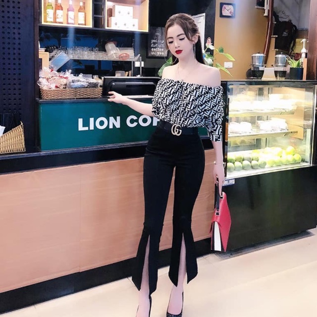 Quần loe xẻ ống đủ màu