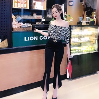 Quần loe xẻ ống đủ màu