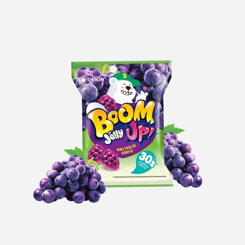 KẸO DẺO BOOM JELLY DÂU, NHO , ĐÀO, MUỐI ỚT LẮC