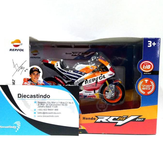 Mô Hình Xe Mô Tô Pgsu-705 Maisto - Moto Gp 2017 Honda Repsol Rc213V Marc Marquez Tỉ Lệ 1: 18