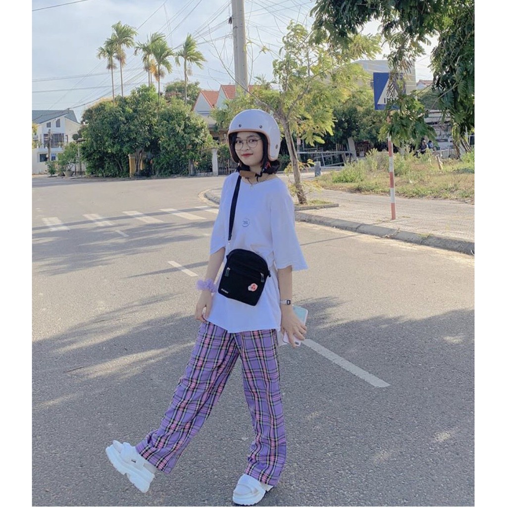 Quần CARO ỐNG RỘNG 2 Màu Ulzzang Unisex (Cùng FORM với CARO 12 MÀU) 1hitshop