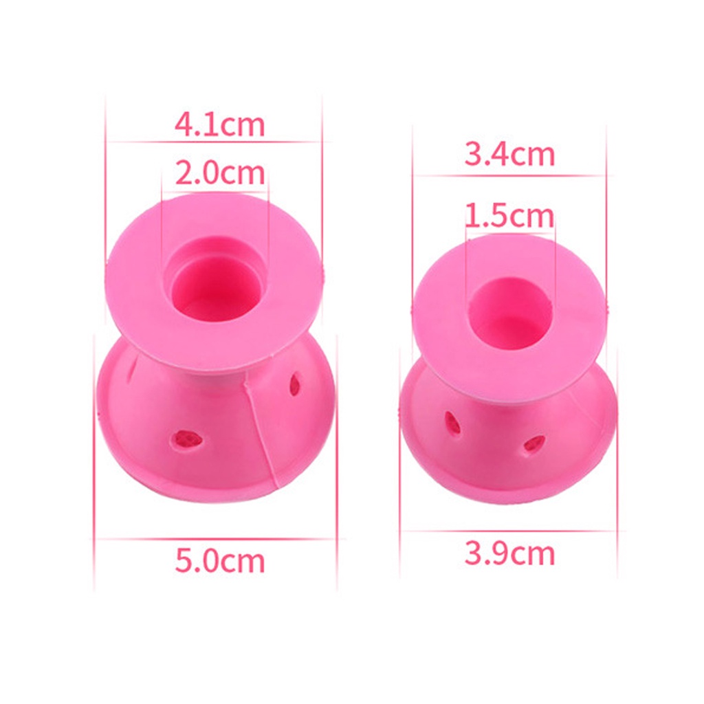 Set 10 Ống Silicone Uốn Tóc Hình Nấm Không Nhiệt Tiện Dụng