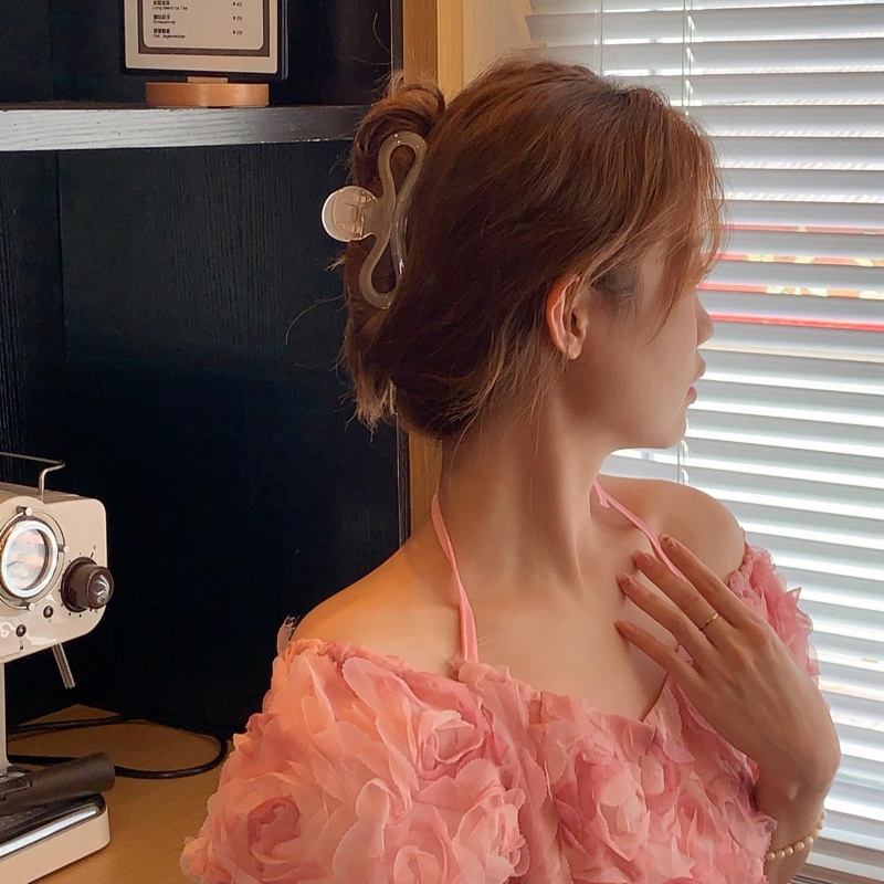 Kẹp Tóc Dạng Thạch Trong Suốt Màu Hồng Ngọt Ngào Đa Năng Cho Nữ