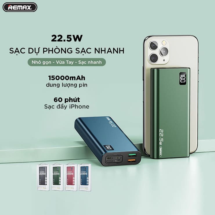 [ Hàng Cao Cấp ] Pin Dự Phòng, Sạc Dự Phòng RPP-17 Dung lượng 15.000mAh - Hàng Chính Hãng REMAX