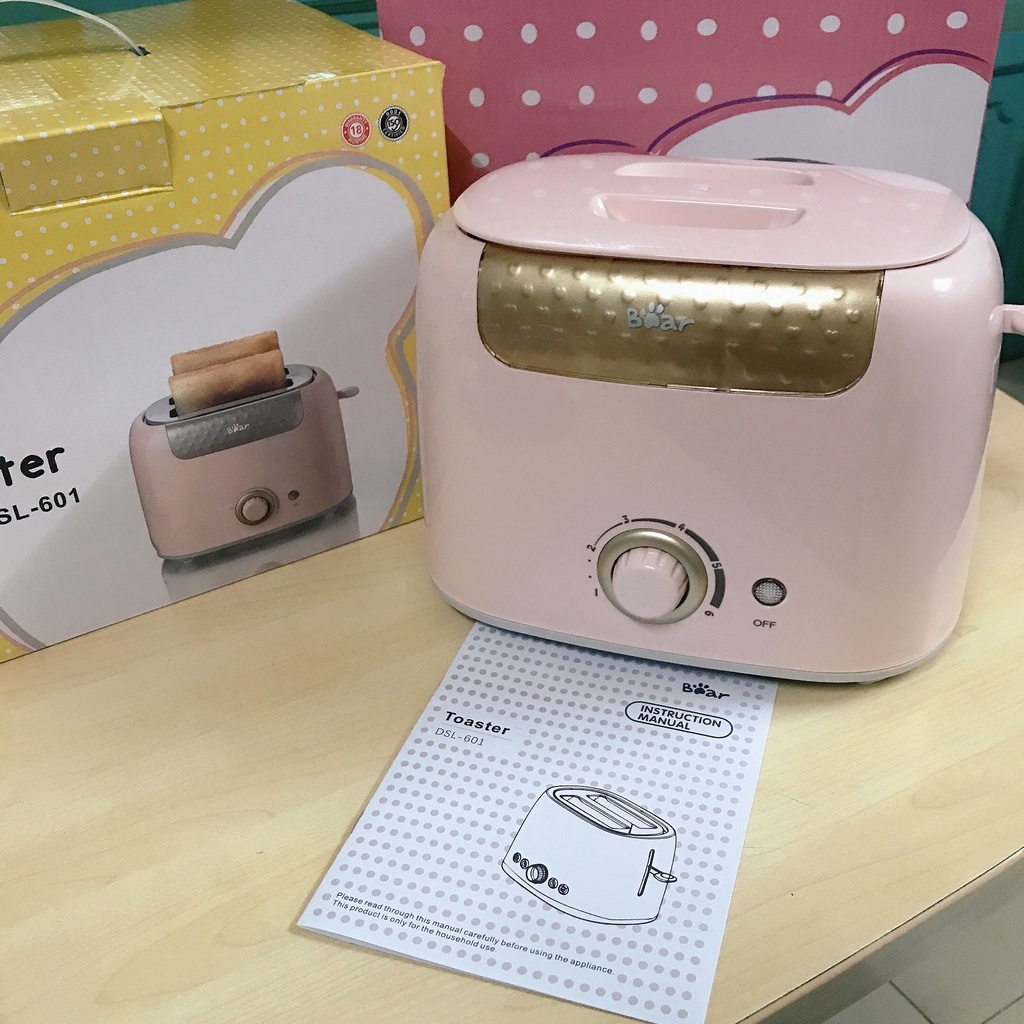 Máy Nướng Bánh Mỳ Bear Toaster DSL-610 Màu Hồng