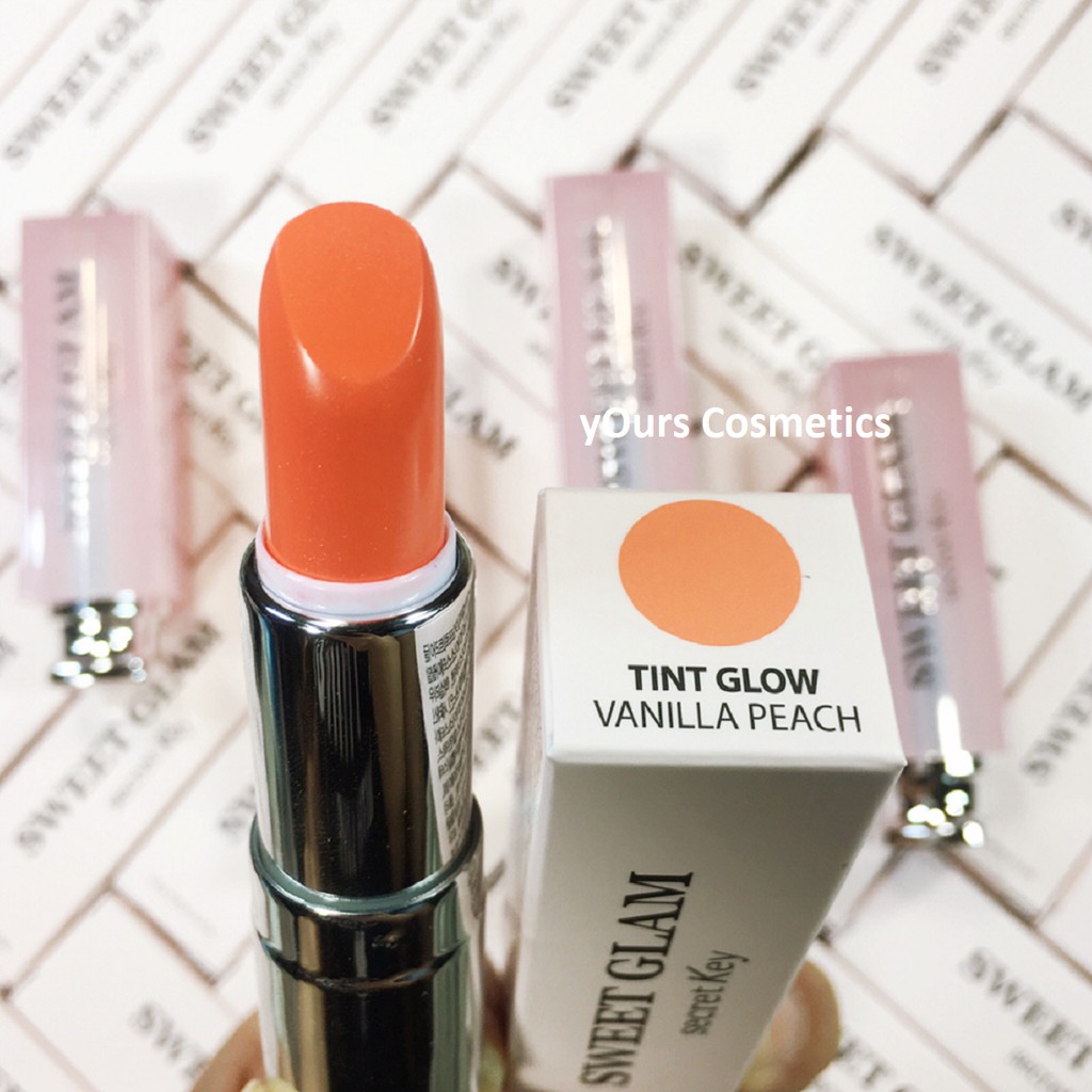 [Đại Lý Chính Thức] Son Dưỡng Có Màu Sweet Glam Tint Glow Secret Key Vanilla Peach - Son Dưỡng Sweet Glam Màu Cam Đào