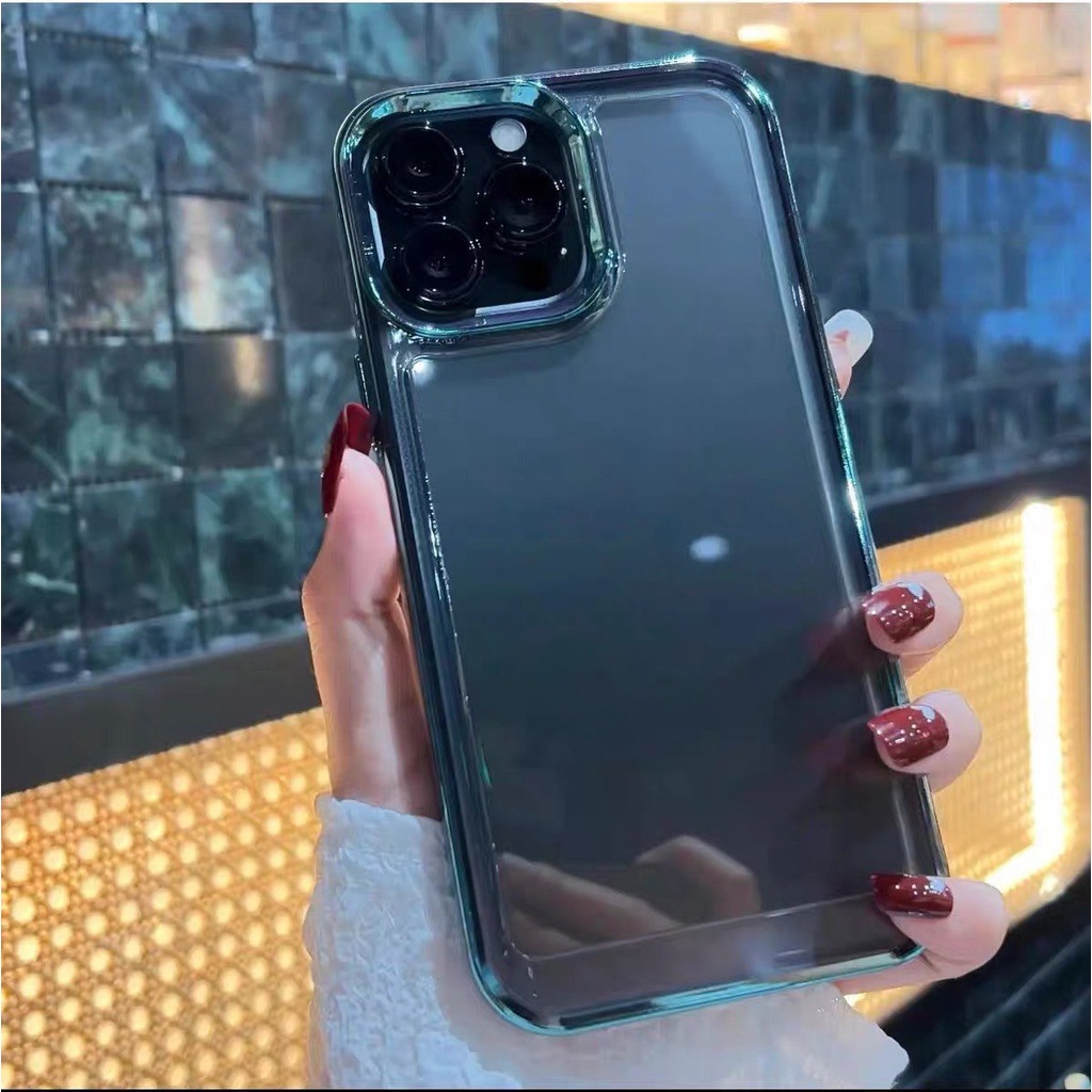 Ốp lưng iphone trong suốt viền màu mạ điện cao cấp 7plus/8/8plus/x/xs/11/12/13/14/pro/max/plus/promax- Awifi Q4-17