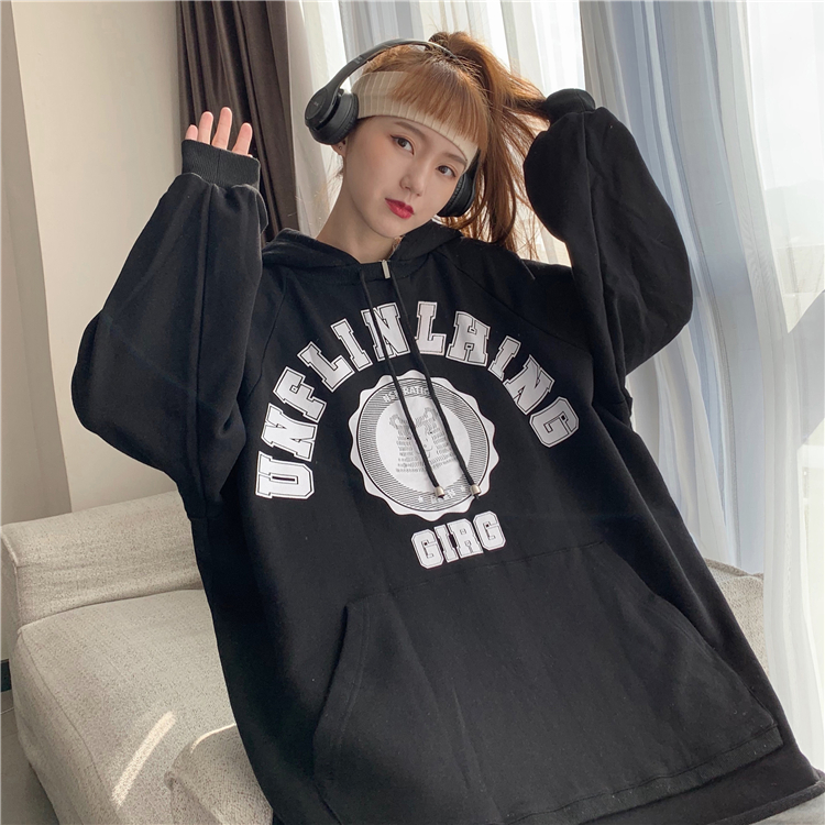 Áo Hoodie Form Rộng Phong Cách Thể Thao Hàn Quốc Cho Nữ | BigBuy360 - bigbuy360.vn
