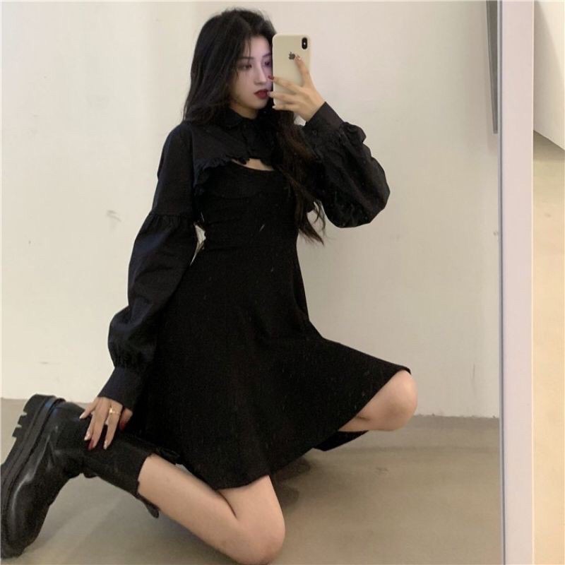 Áo sơmi bèo croptop phối đồ siêu hot