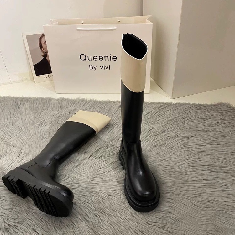 Giày Cao Gót Mũi Tròn Phối Khóa Kéo Thời Trang Dành Cho Nữ