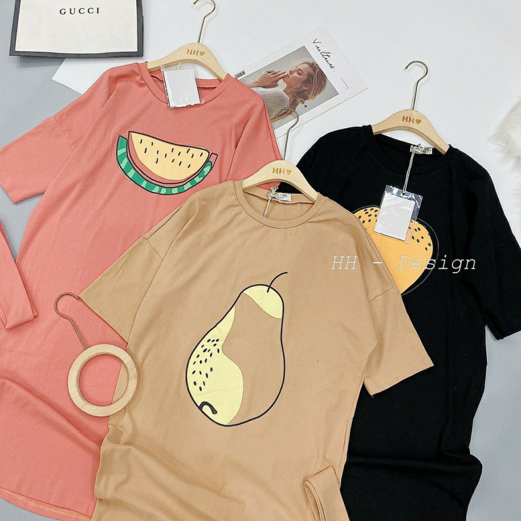 [ Mã FAMAYWA2 giảm 10K đơn 50K] đầm suông cộc tay in hình hoa quả chất cotton | BigBuy360 - bigbuy360.vn