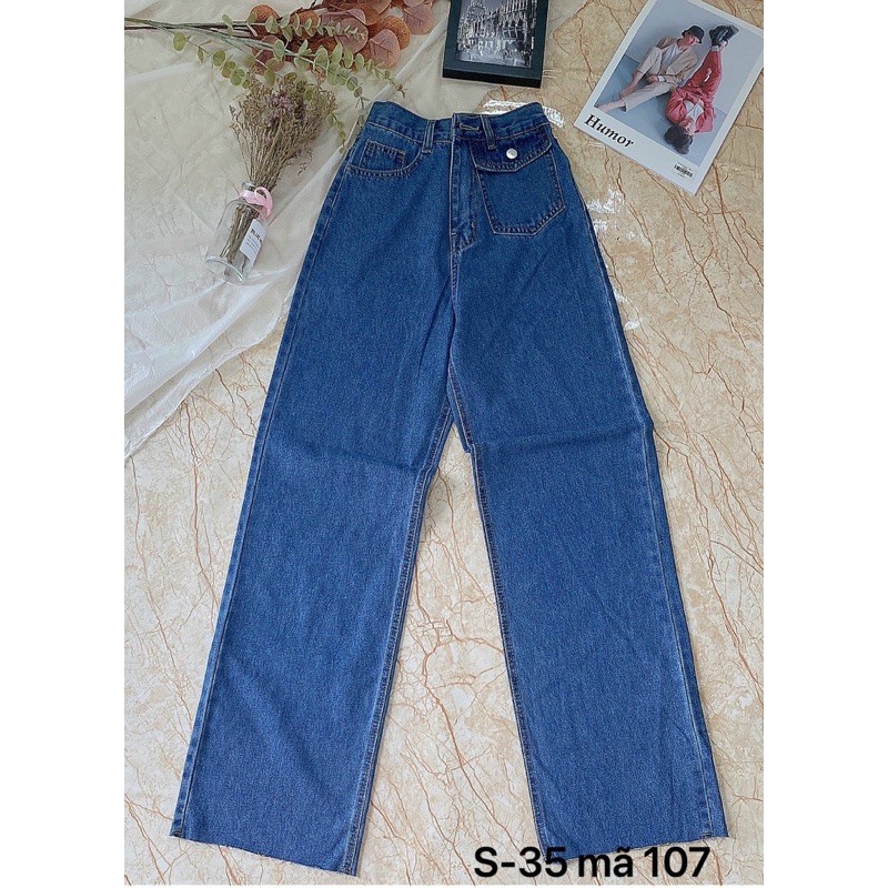 Quần jean baggy nữ lưng cao ống rộng túi kiểu hàng VNXK từ size 40kg đến 80kg MJ107 thời trang bigsize 2KJean