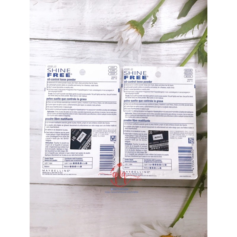 Phấn phủ Maybelline Shine Free Oil-Control Loose Powder  - USA