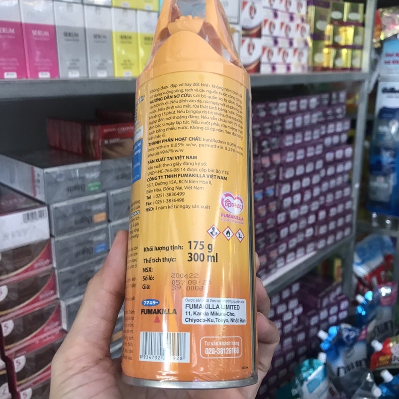 Bình xịt côn trùng Jumbo Vape SUPER hương cam chanh 300ml